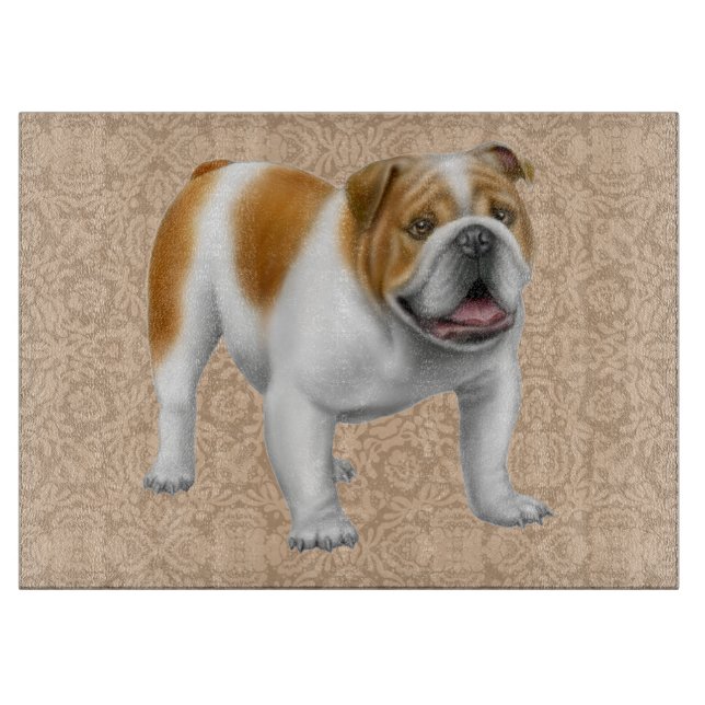 Tabla de cortar inglesa amistosa del bulldog (Anverso)