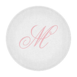 Tabla De Cortar Inicial de monograma rosa elegante