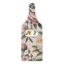 Iniciales personalizadas chic vintage rosas cottag