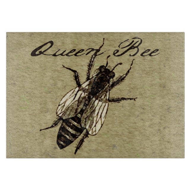 Tabla De Cortar Inscripción de Bug de Vida Silvestre Queen Bee (Anverso)