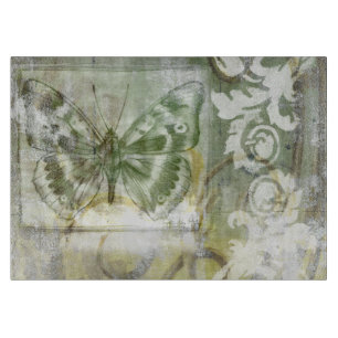 Tabla De Cortar Inserción verde de la mariposa con la puerta de la