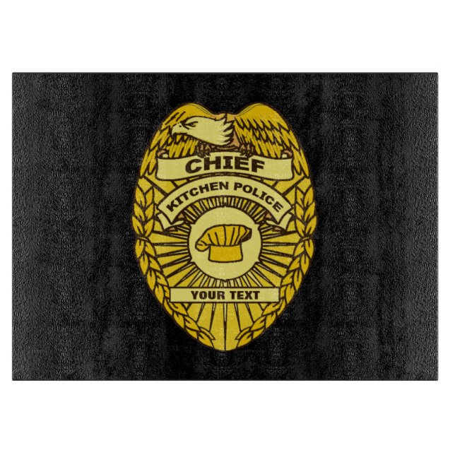 Tabla De Cortar Insignia Del Jefe De La Policía De Cocina (Anverso)