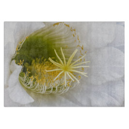Tabla De Cortar Interior de un cactus blanco en flor