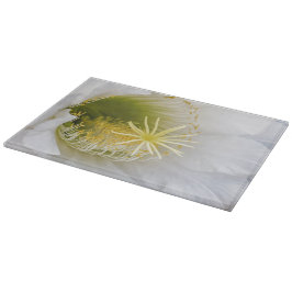 Tabla De Cortar Interior de un cactus blanco en flor