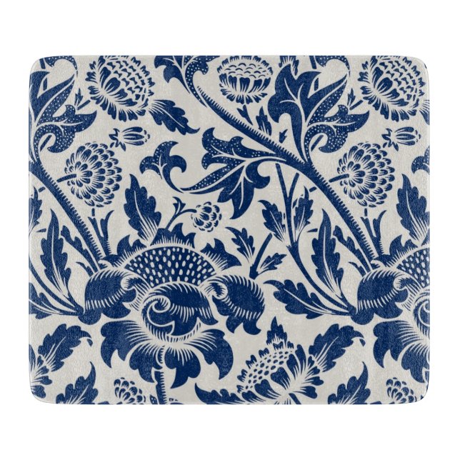 Tabla De Cortar Intricate blue floral pattern on light background (Anverso)