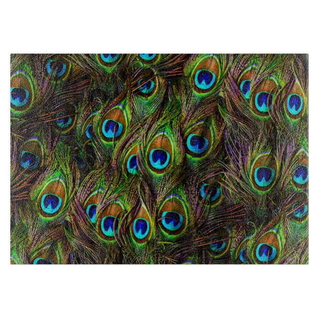 Tabla De Cortar Invasión de Peacock Feathers (Anverso)