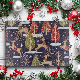 Tabla De Cortar Invierno de los renos singulares de Woodland