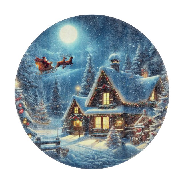 Tabla De Cortar Invierno/Santa/Navidades/Nieve (Anverso)