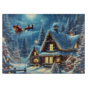 Tabla De Cortar Invierno/Santa/Navidades/Nieve