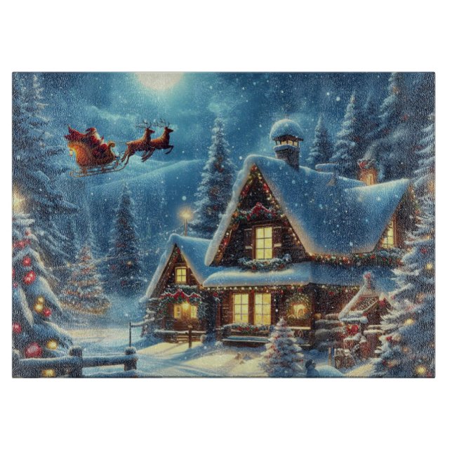 Tabla De Cortar Invierno/Santa/Navidades/Nieve (Anverso)