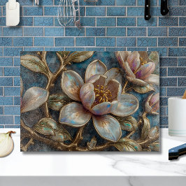 Tabla De Cortar Iridescent Blue Cloisonne Magnolia 