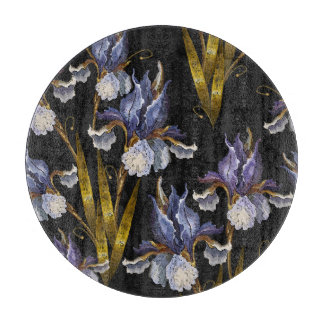 Tabla De Cortar Irises de primavera: Arte renacentista de bordado