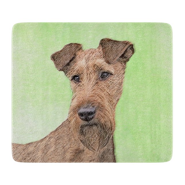 Tabla De Cortar Irish Terrier Painting - Cute Original Dog Art (Anverso)