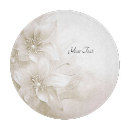 Tabla De Cortar Ivory White Flowers Cutting Board