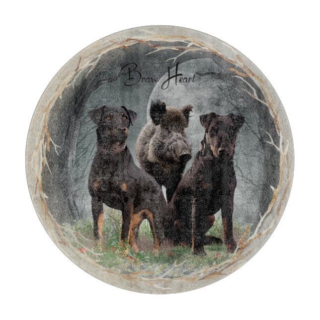 Tabla De Cortar Jagdterrier, corazón valiente (Anverso)