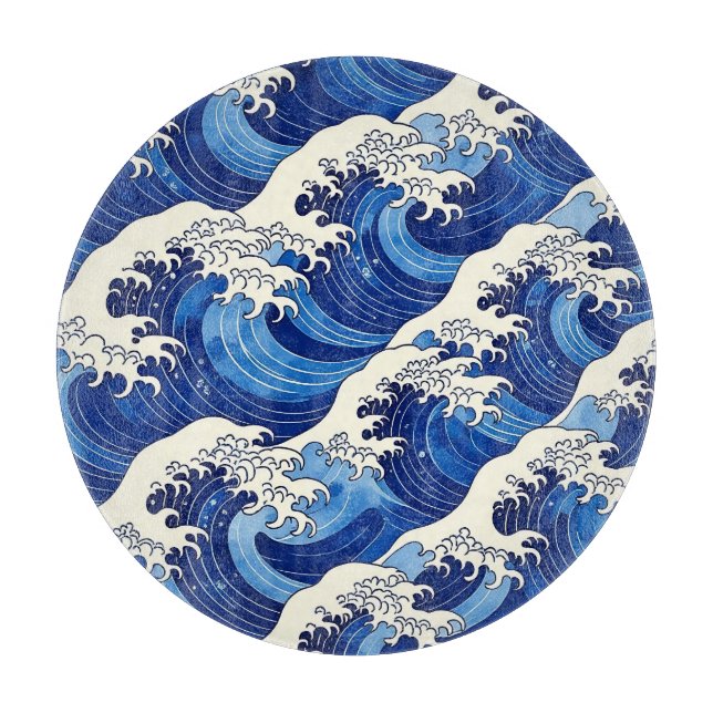 Tabla De Cortar Japanese Great Wave Pattern Ocean  (Anverso)