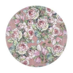 Tabla De Cortar Jardín de acuarelas: Elegancia de los Tulipanes Ro