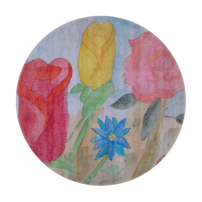 Tabla De Cortar Jardín de Flores de Verano (Anverso)