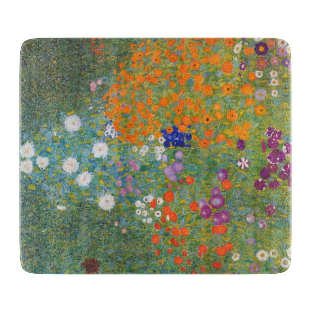 Tabla De Cortar Jardín de flores (por Gustav Klimt) (Anverso)
