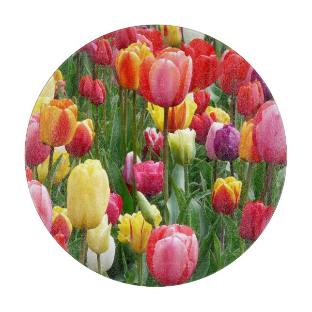 Tabla De Cortar Jardín de las flores de tulipán (Anverso)
