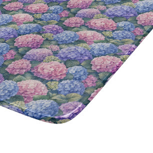 Tabla De Cortar Jardines de Hortensias en Flor Lujuriante