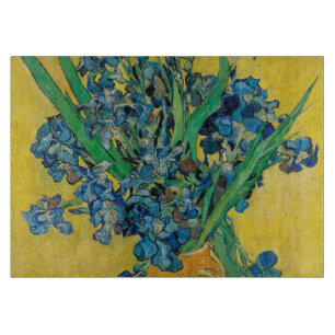 Tabla De Cortar Jarrón Van Gogh con Iris Clasicismo Impresionista