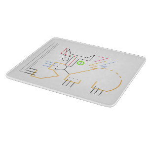 Tabla De Cortar Jazzy, Scratching, Abstract Cat Chopping Board