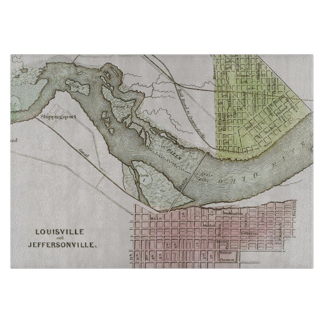 TABLA DE CORTAR JEFFERSONVILLE, INDIANA: MAPA (Anverso)