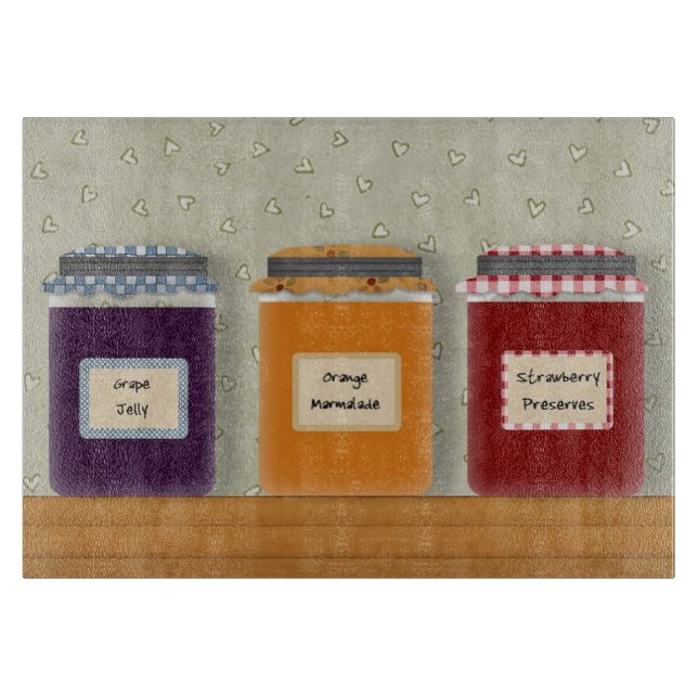 Tabla De Cortar Jelly Jars Glass Cutting Board (Anverso)
