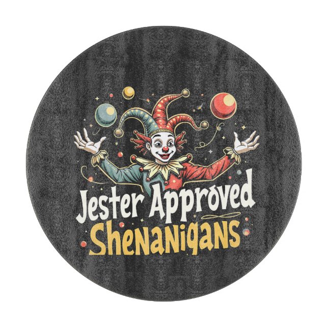 Tabla De Cortar Jester Aprobó Shenanigans Circus Clown (Anverso)