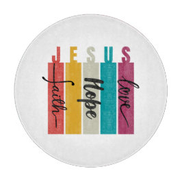 Tabla De Cortar Jesús Faith Esperanza y amor