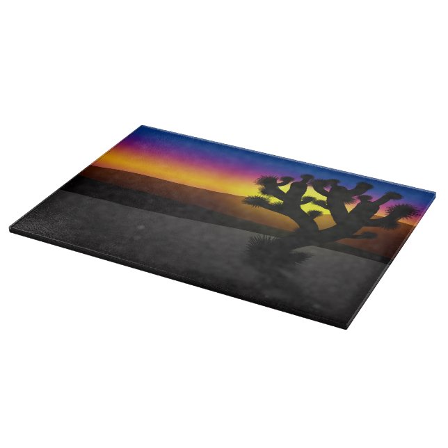 Tabla De Cortar Joshua Tree Desert Silhouette (Borde)
