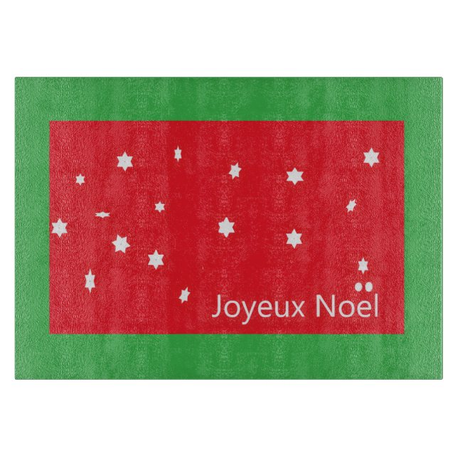 Tabla De Cortar Joyeux Noel Snowflakes Cutting Board (Anverso)
