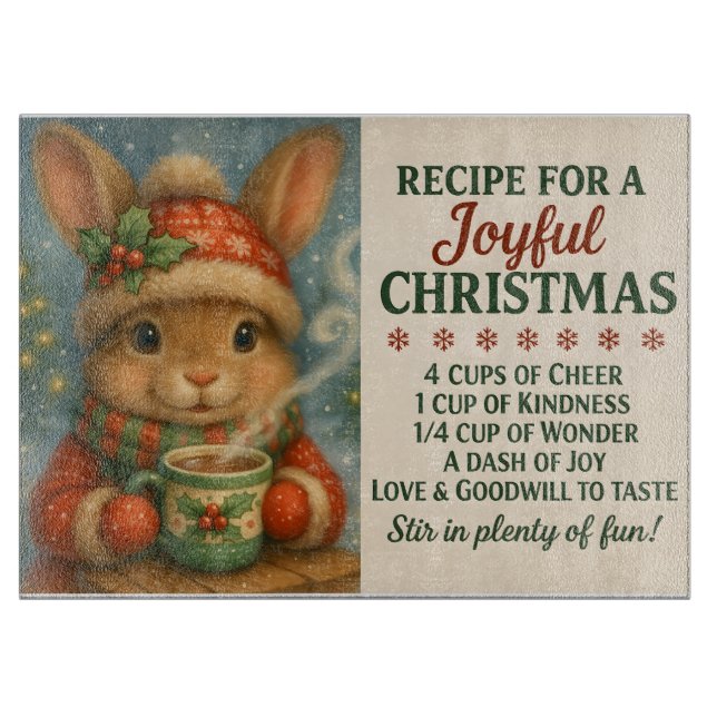 Tabla De Cortar Joyful Christmas Bunny Cutting Board (Anverso)