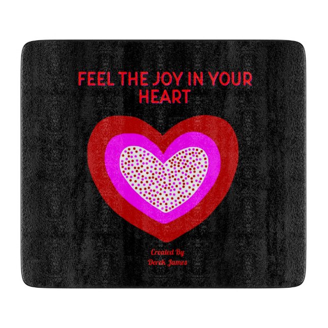 Tabla De Cortar Joyful Heart Glass Cutting Board (Anverso)
