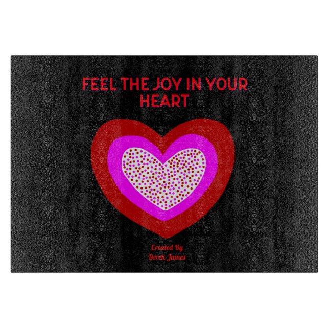 Tabla De Cortar Joyful Heart Glass Cutting Board (Anverso)