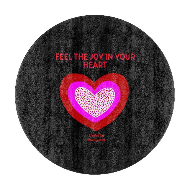 Tabla De Cortar Joyful Heart Glass Cutting Board (Anverso)