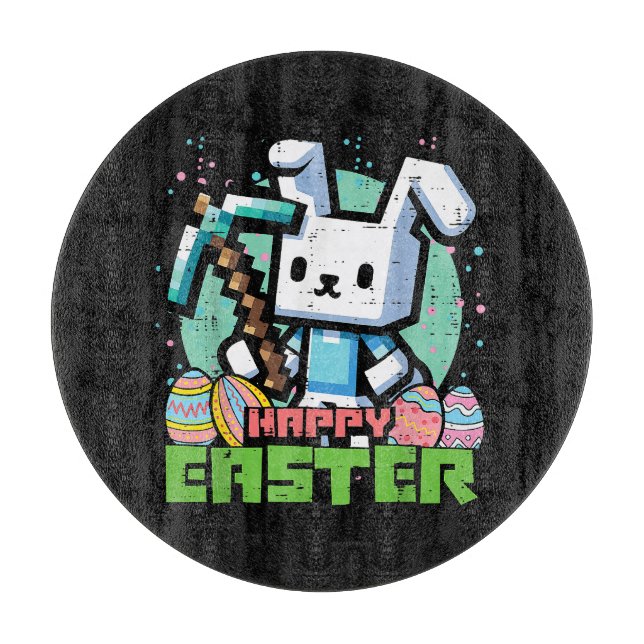 Tabla De Cortar Juego de píxeles del conejo de Pascua feliz (Anverso)
