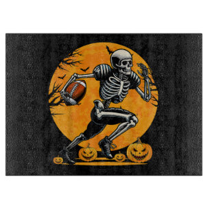 Tabla De Cortar Jugador de fútbol esqueleto de Halloween corriendo