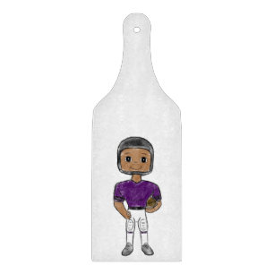 Tabla De Cortar jugador de fútbol retro vintage púrpura negro simp