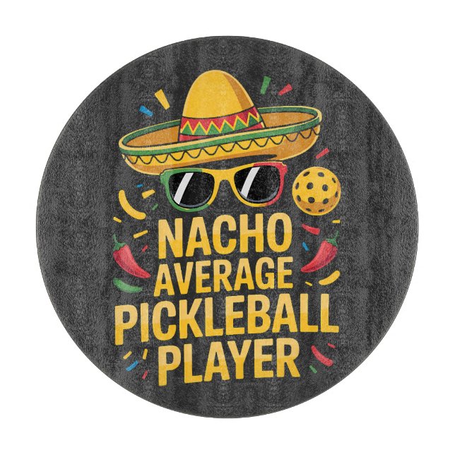 Tabla De Cortar Jugador de Pickleball No Promedio (Anverso)