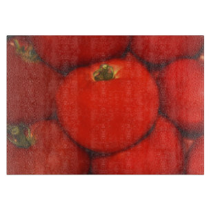 Tabla De Cortar Juicy Red Casero Tomates De Jardín