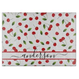 Tabla De Cortar Juicy Red Cherry Pattern | Personalizado