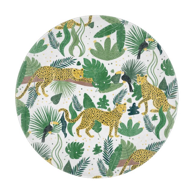 Tabla De Cortar Jungla de leopardos: niños tropicales sin problema (Anverso)