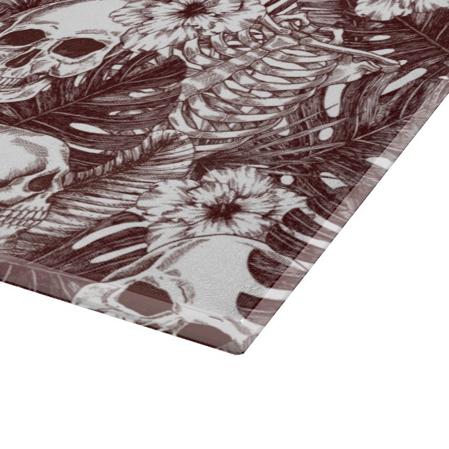 Tabla De Cortar Jungle Skulls Glass Cutting Board (Borde)