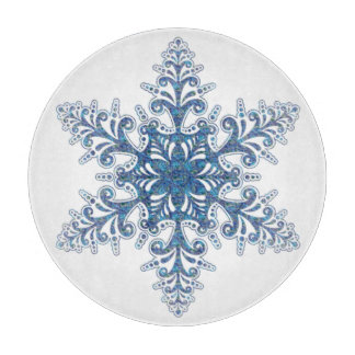 Tabla De Cortar Junta de corte de copos de nieve azul