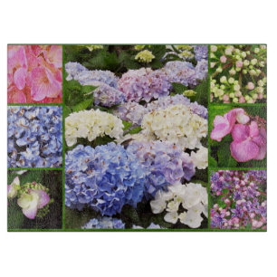 Tabla De Cortar Junta de corte de flores Hydrangea Collage-15x11