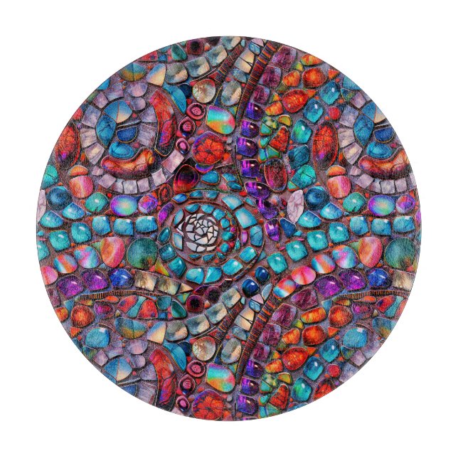 Tabla De Cortar Junta de corte de mosaico de Gemstone (Anverso)