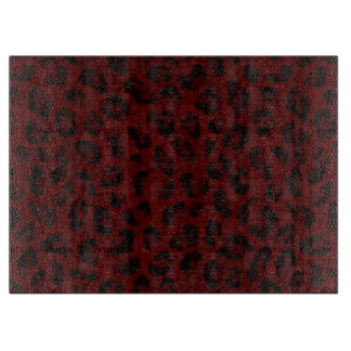 Tabla De Cortar Junta de corte de piel de leopardo rojo