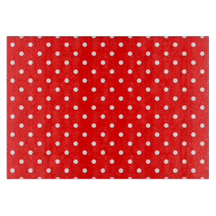 Tabla De Cortar Junta de corte de puntos de polka rojo